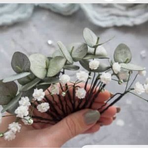 Hair pin eucalyptus and baby breath Bobby pin wedding clip ins